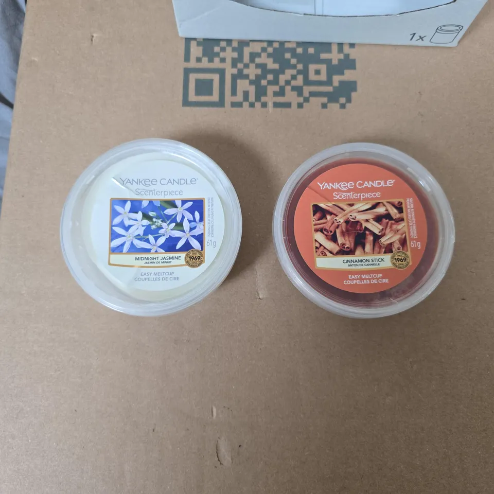 YANKEE CANDLE SCENTERPIECE EASY MELTCUP WARMER WITH 2 WAX MELTS – MIDNIGHT JASMINE & CINNAMON STICK