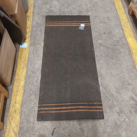 DOUBLE DOORMAT TRIPLE STRIPE CHARCOAL - COIR, 125 X 55CM