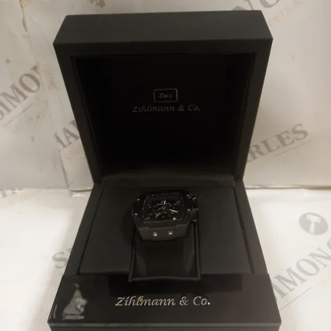 MENS ZIHLMANN & CO Z911 WATCH β CHRONOGRAPH MOVEMENT β BLACK DIAL β 3ATM β QUICK RELEASE RUBBER STRAP β 3ATM WATER RESISTANT