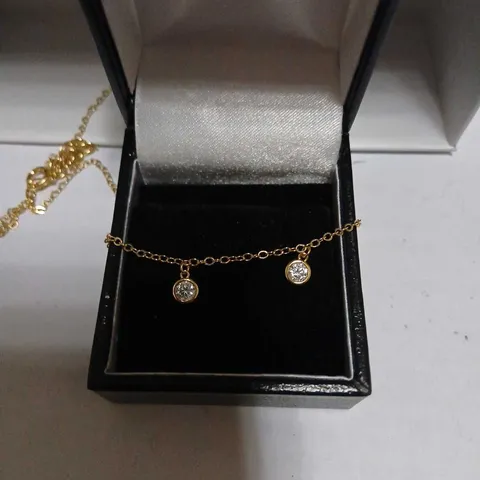 DIAMONIQUE 1.76CT 30TH ANNIVERSARY DROPLET NECKLACE STERLING SILVER 