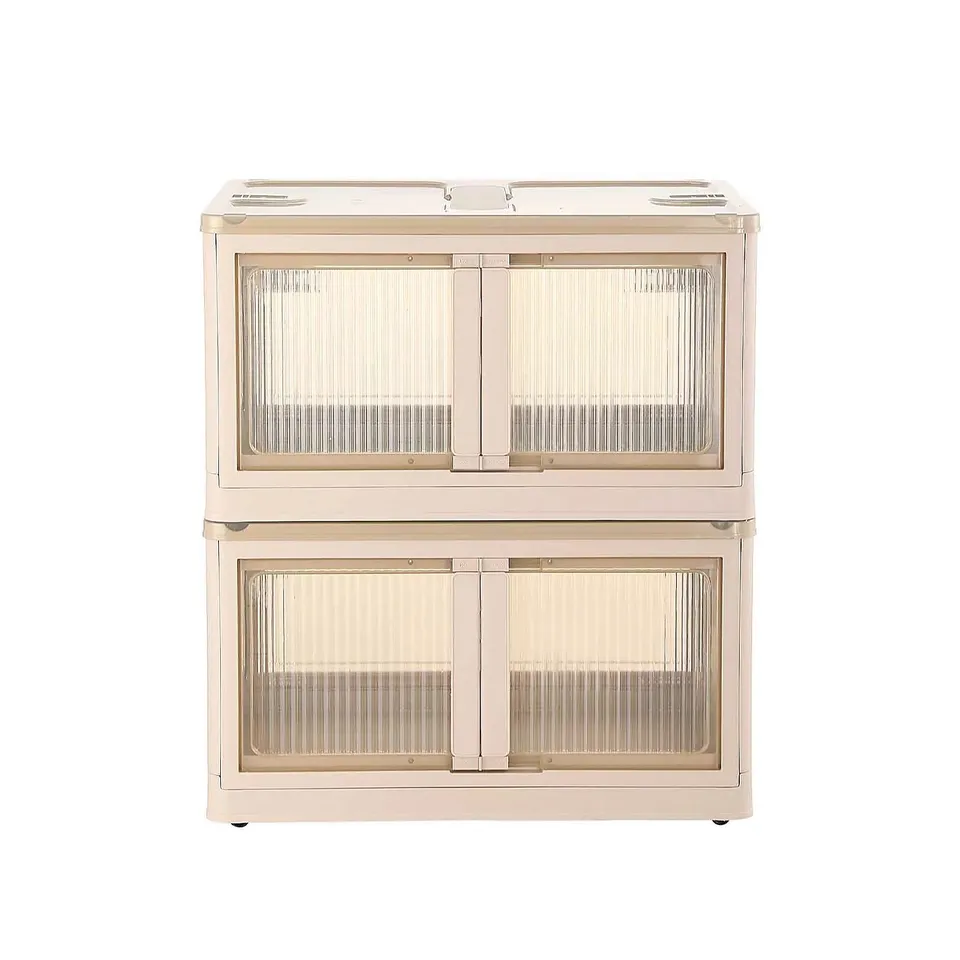 SIMPLI SET OF 2 COLLAPSIBLE 66L STORAGE BOXES W/WHEELS