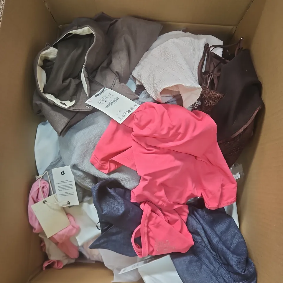APPROXIMATELY 20 ASSORTED CLOTHING PRODUCTS IN VARIOUS STYLES & SIZES