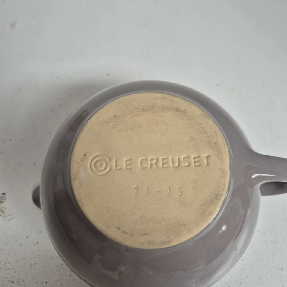 LE CREUSET CREAMER JUG – GREY EXTERIOR, BEIGE INTERIOR (21-25)