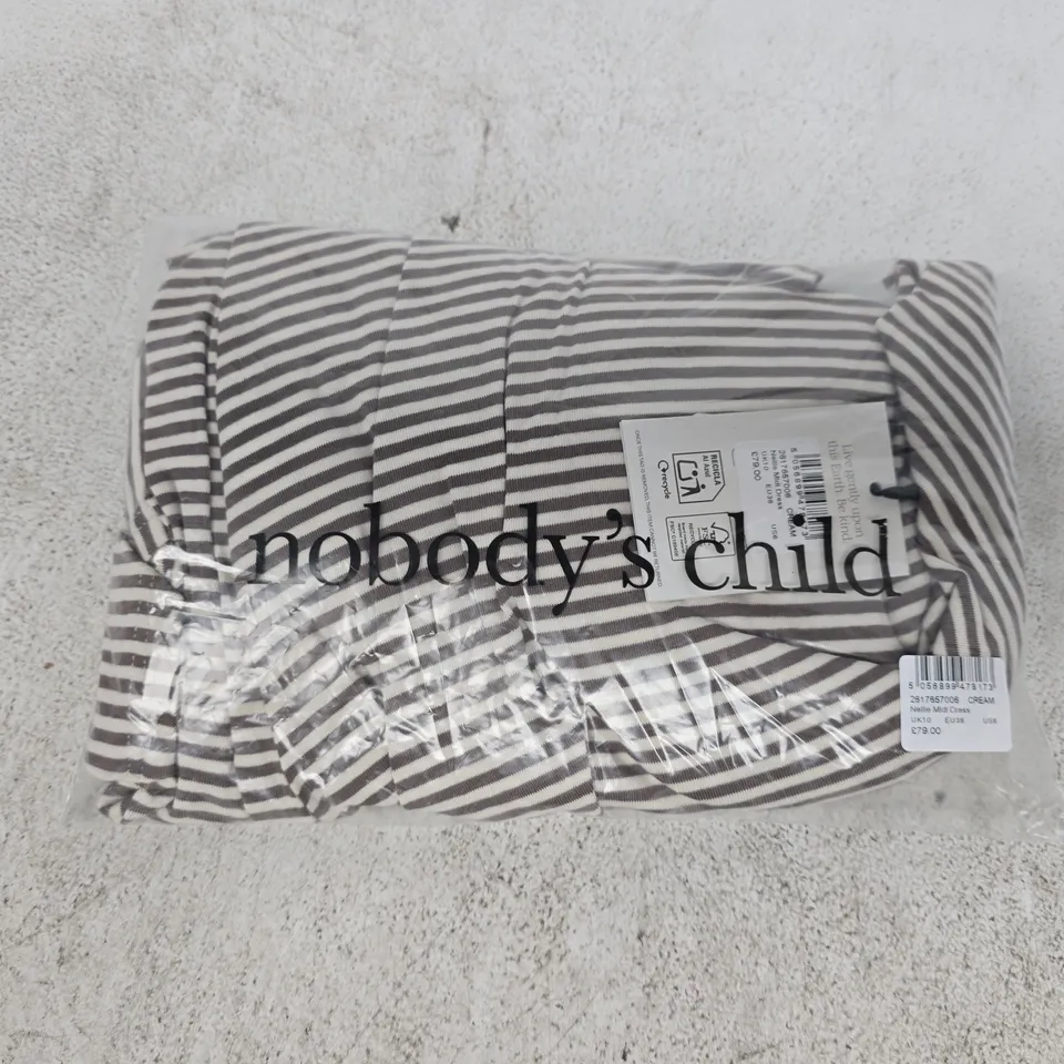 BAGGED NOBODY'S CHILD NELLIE MIDI DRESS IN CREAM SIZE UK 10