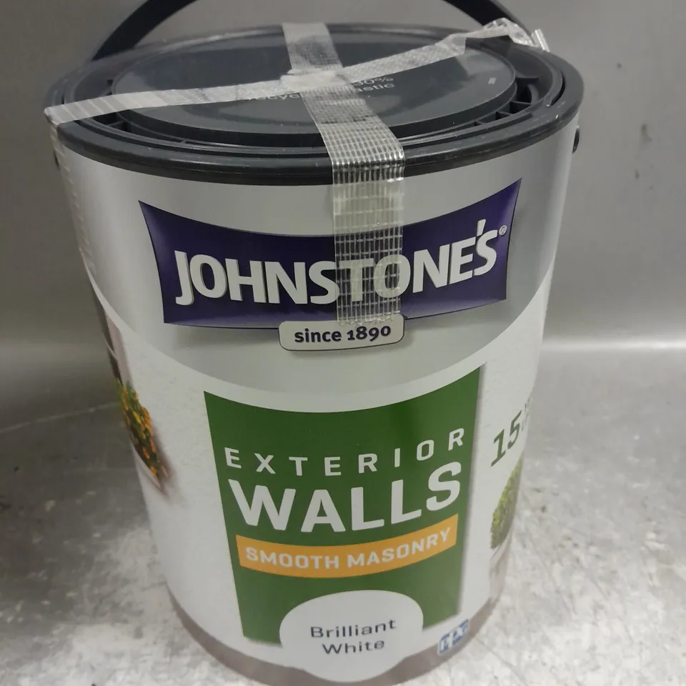 JOHNSTONES EXTERIOR WALLS SMOOTH MASONRY BRILLIANT WHITE PAINT (5L) - COLLECTION ONLY