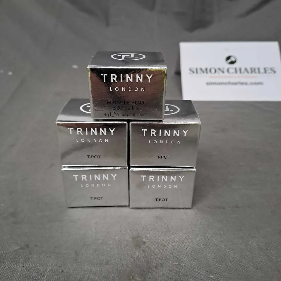 LOT OF 5 TRINNY LONDON 4 X EMPTY REFILL POTS AND 1 X MIRACLE BLUR LIP & LINE FILLER 4G 