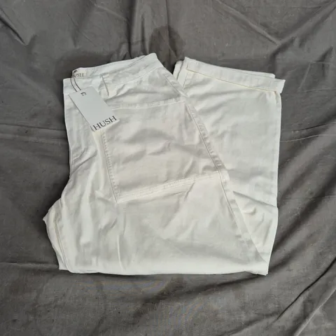 HUSH CORDI BARREL LEG TROUSER IN ECRU SIZE 12