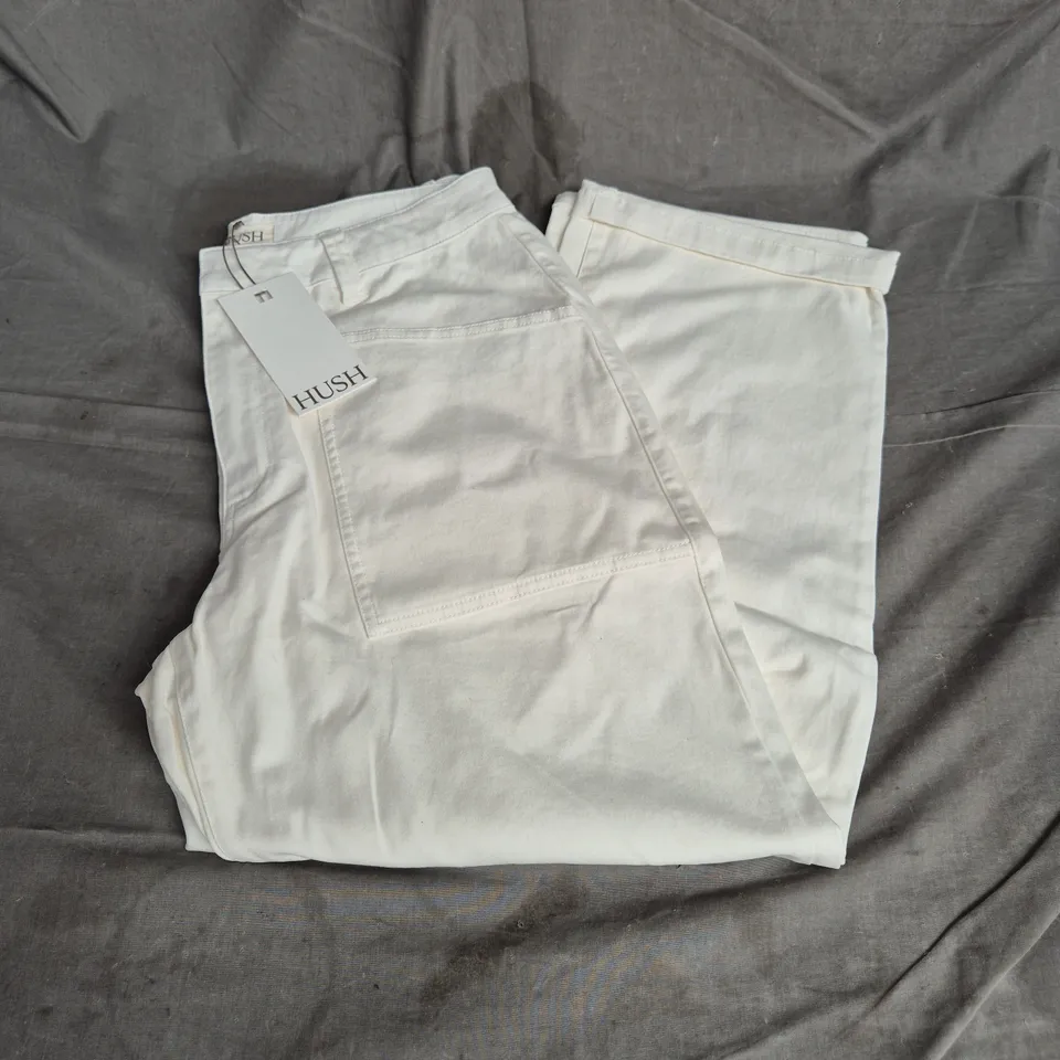 HUSH CORDI BARREL LEG TROUSER IN ECRU SIZE 12