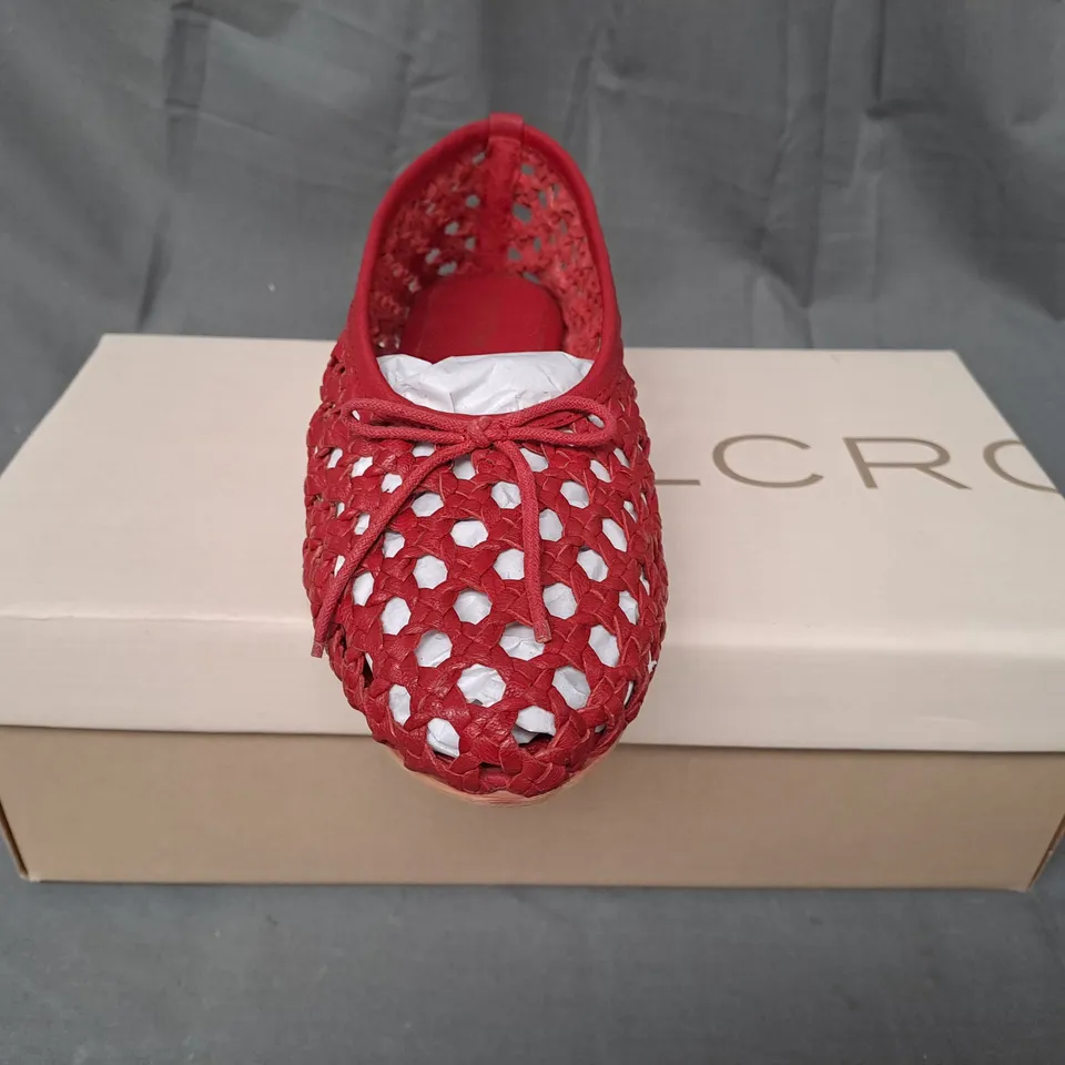 BOXED PAIR OF PILCRO SHOES IN RED EU SIZE 38