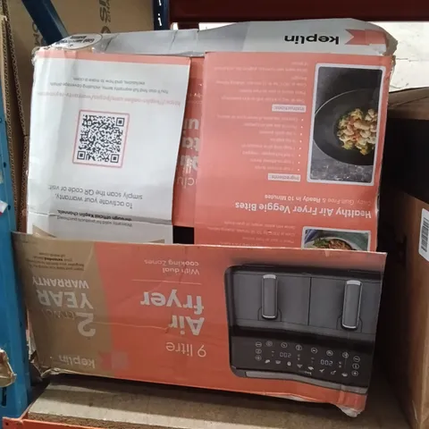 BOXED KEPLIN AIR FRYER WITH DUAL COOKING ZONES 9 LITRE BLACK COLOUR