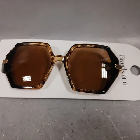 RIVER ISLAND HEXAGON BROWN SUNGLASSES