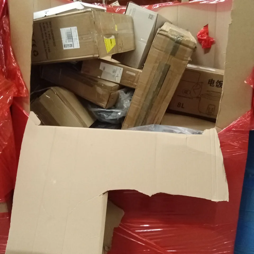 PALLET OF ASSORTED HOUSEHOLD GOODS AND PRODUCTS TO INCLUDE;MIRROR CABINET, DIGITAL PHOTO FRAME,KITCHEN APPLIANCE