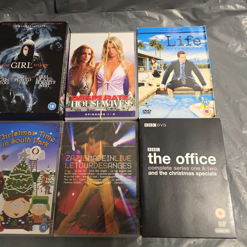 LOT OF APPROXIMATELY 25 ASSORTED MEDIA ITEMS TO INCLUDE THE OFFICE BOX SET, LIFE SEASON 2 AND THE GIRL TRILOGY