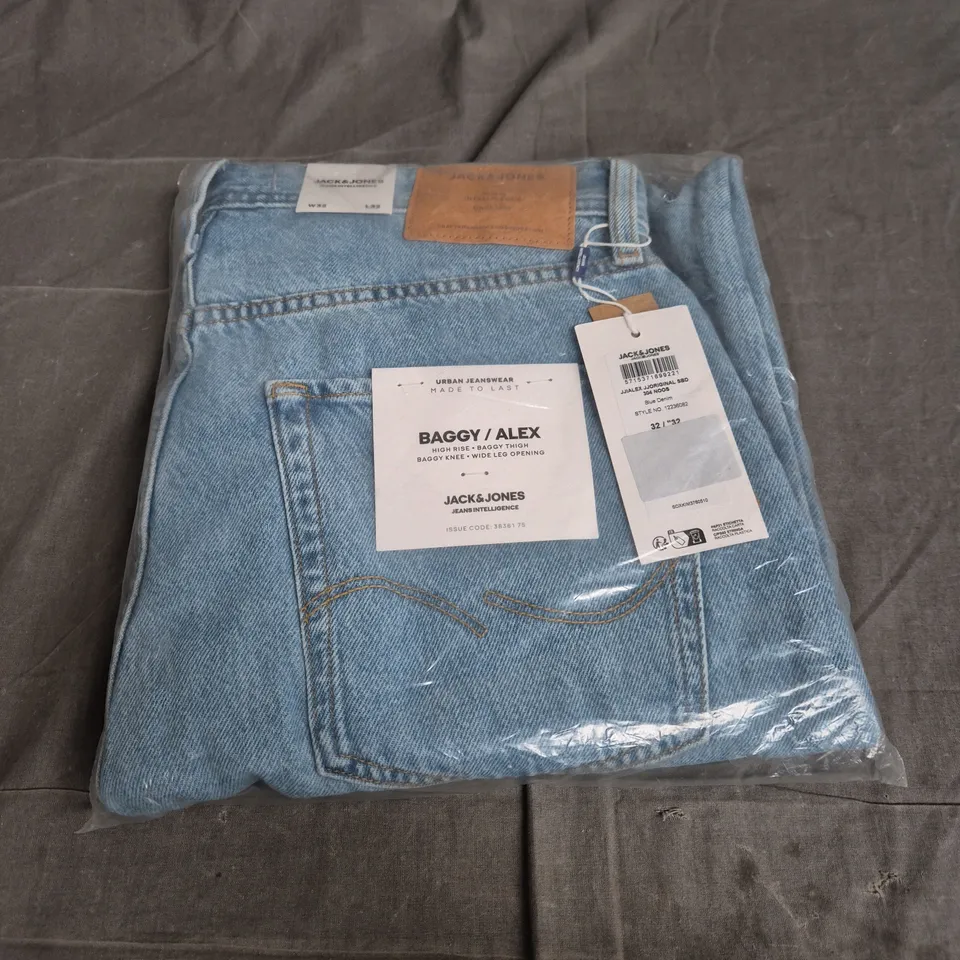 SEALED JACK & JONES BAGGY/ALEX HIGH RISE DENIM JEANS - SIZE 32X32