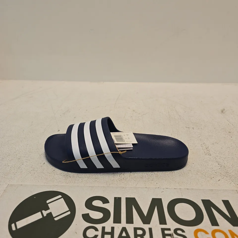 ADIDAS ADILETTE AQUA NAVY SLIDES – UK 11 (EU 46) – OPEN-TOE SLIP-ONS