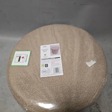 ROUND SHERPA OTTOMAN NATURAL STORAGE 