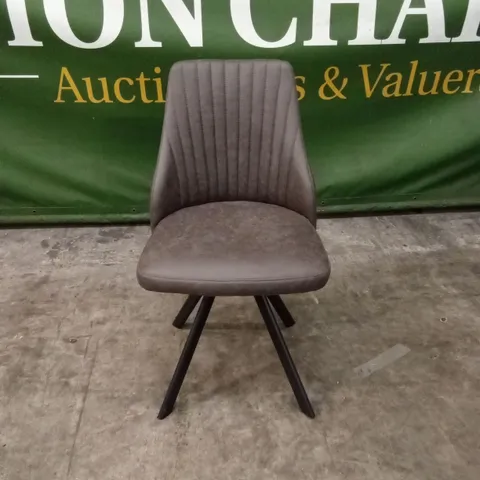 QUALITY DESIGNER SWIVEL DINING CHAIR, LEATHER LOOK
