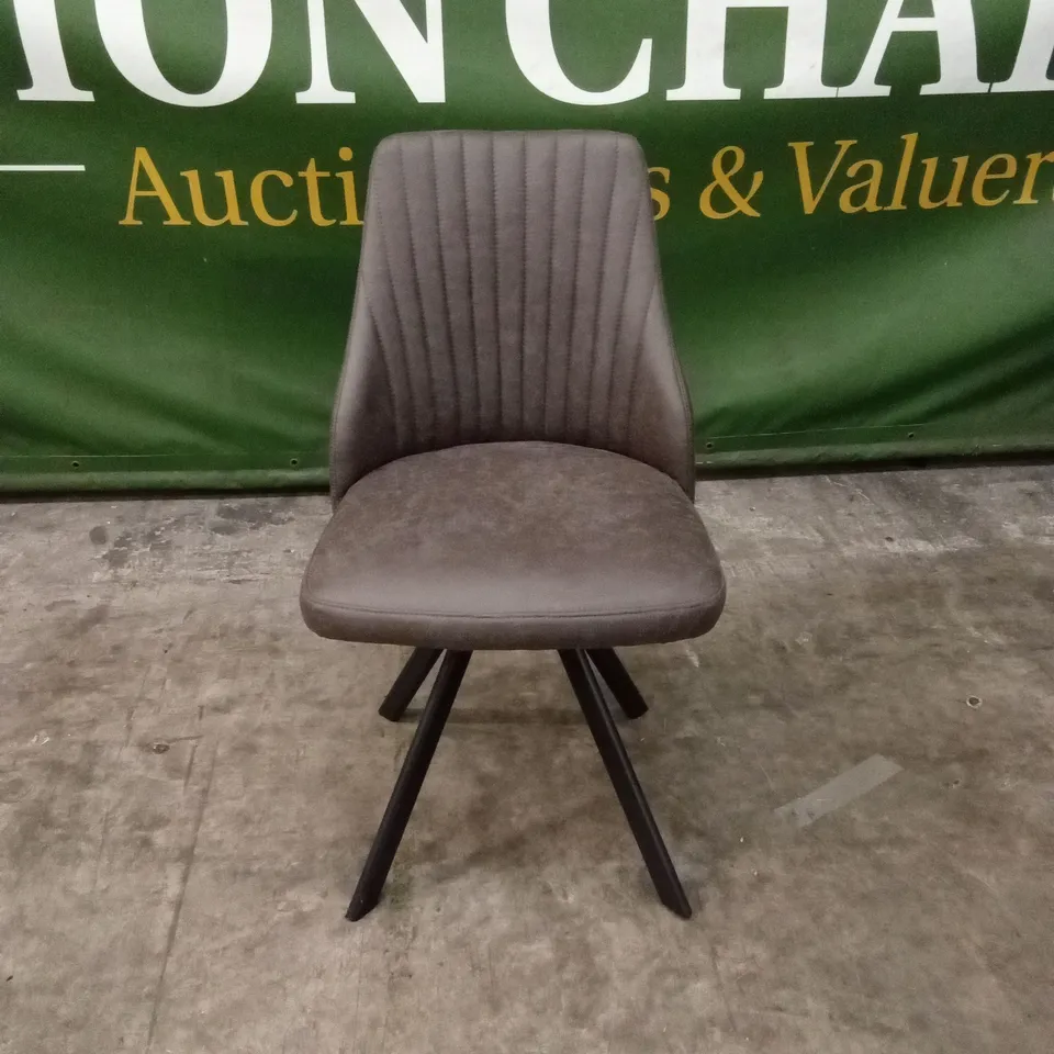 QUALITY DESIGNER SWIVEL DINING CHAIR, LEATHER LOOK