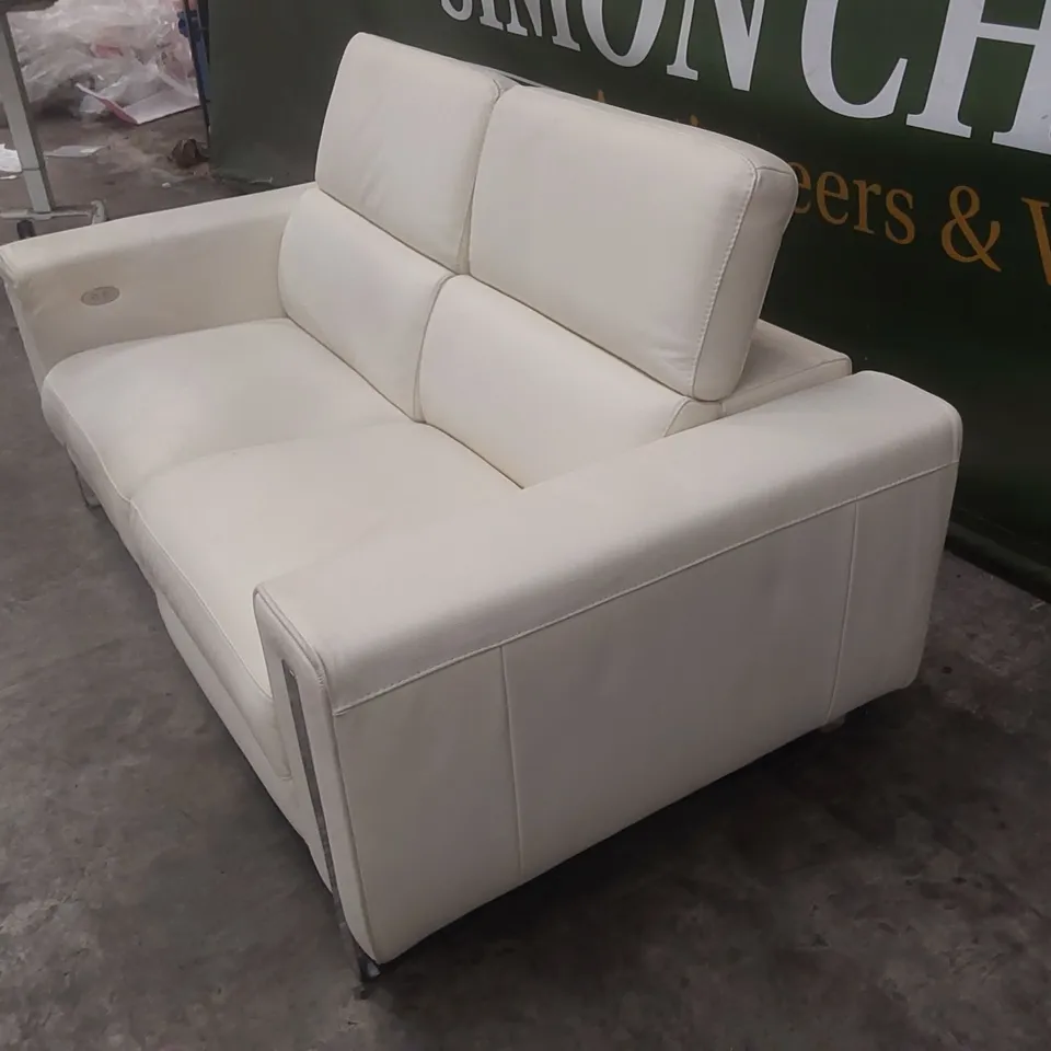 QUALITY DESIGNER ITALIAN MADE ASHLEY 2 SEATER ELECTRIC RECLINER LEATHER SOFA 