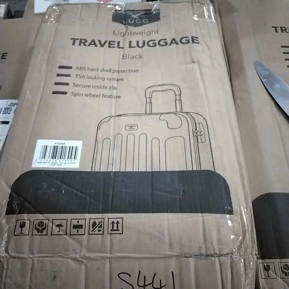 BOXED LUGG LIGHTWEIGHT TRAVEL LUGGAGE CASE - BLACK