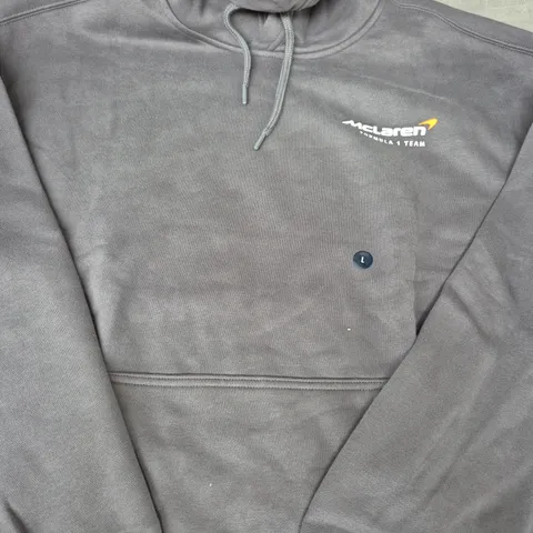 HOLLISTER MCLAREN FORMULA ONE LONG SLEEVE HOODIE IN GREY SIZE LARGE