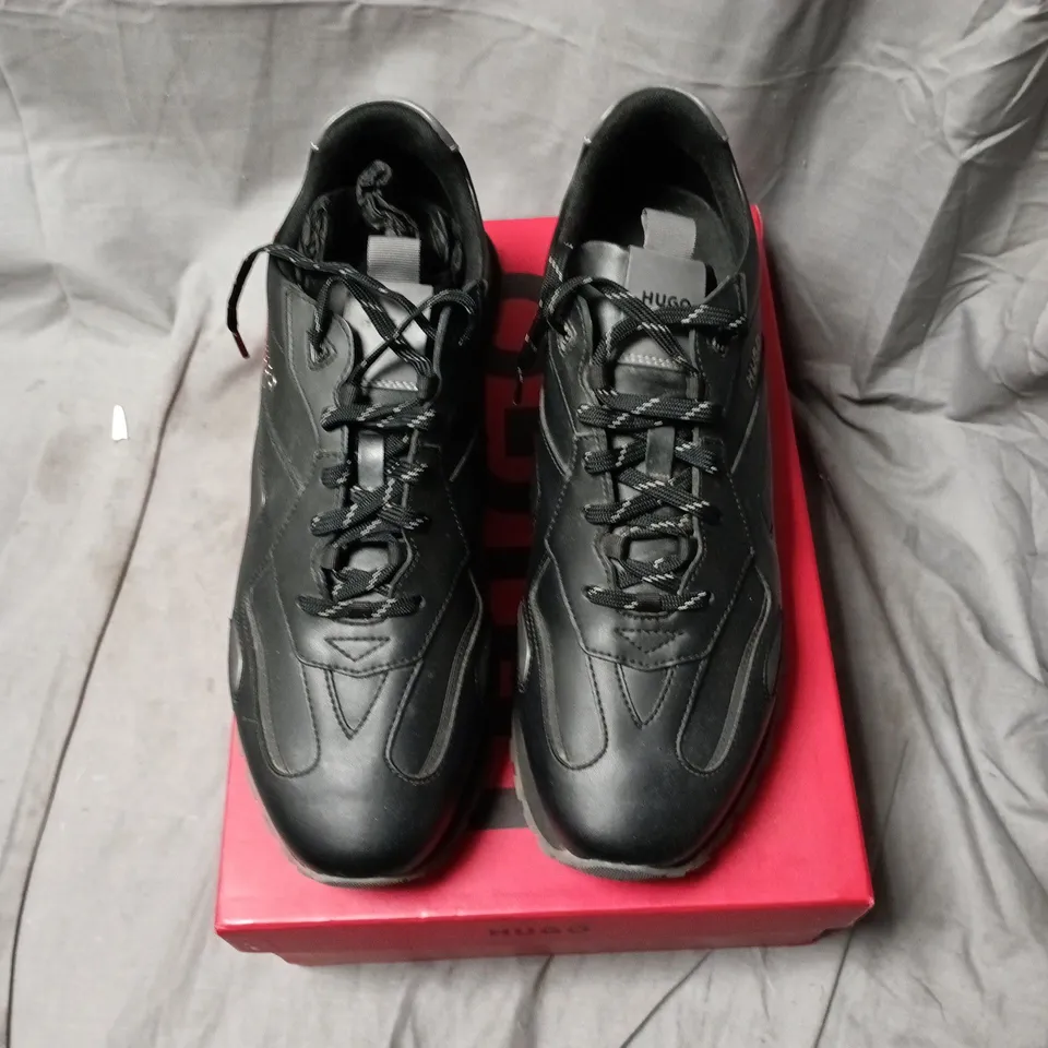HUGO BOSS CUBITE RUN TRAINERS – BLACK, UK 11 (EU 45) (VERIFY MODEL)