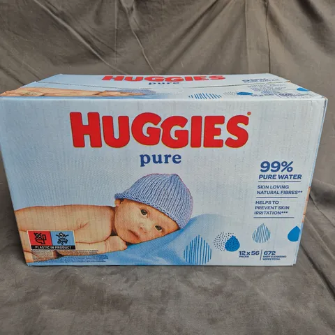 BOXED HUGGIES PURE BABY CLEANSING WIPES 12X56