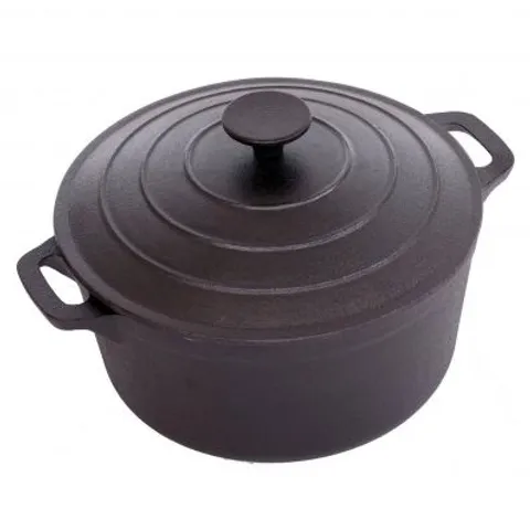 UNBOXED OYPLA 4L CAST IRON NON STICK CASSEROLE DISH PAN WITH LID