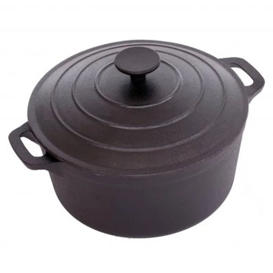 UNBOXED OYPLA 4L CAST IRON NON STICK CASSEROLE DISH PAN WITH LID