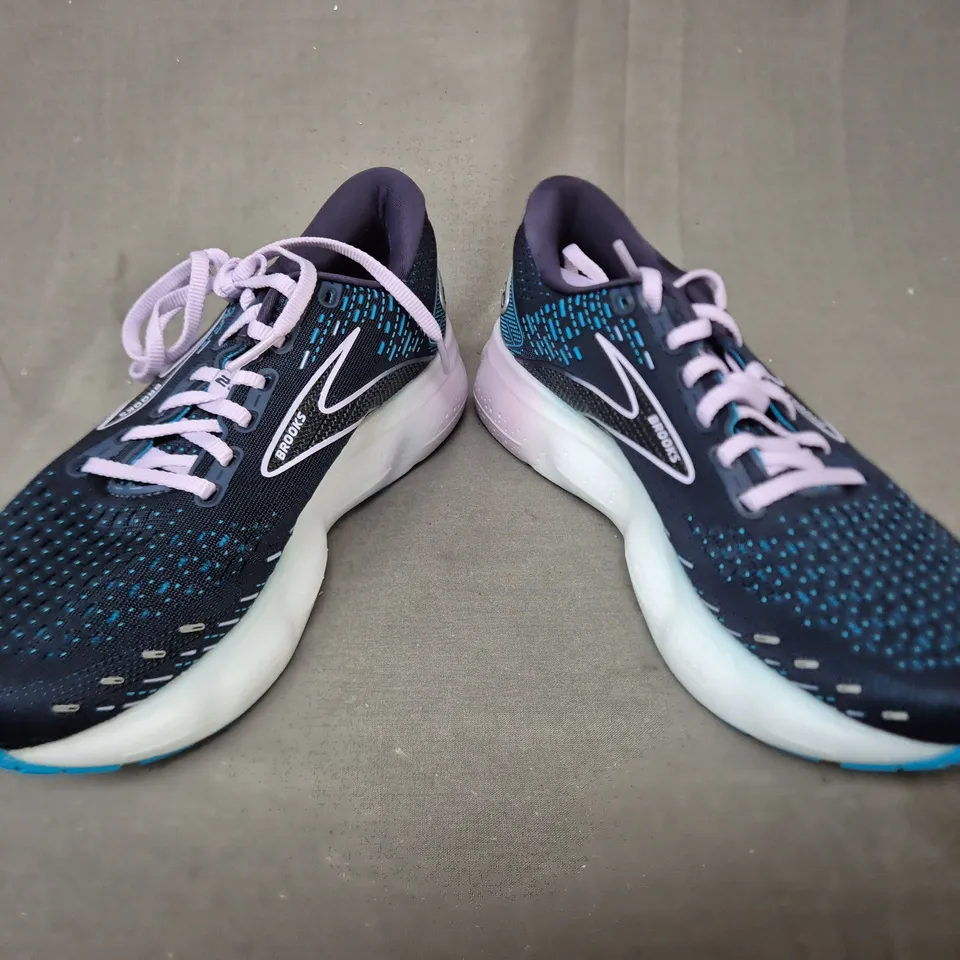 BOXED PAIR OF BROOKS WOMEN'S GLYCERINE 20 SHOES IN NAVY/BLUE UK SIZE 6.5