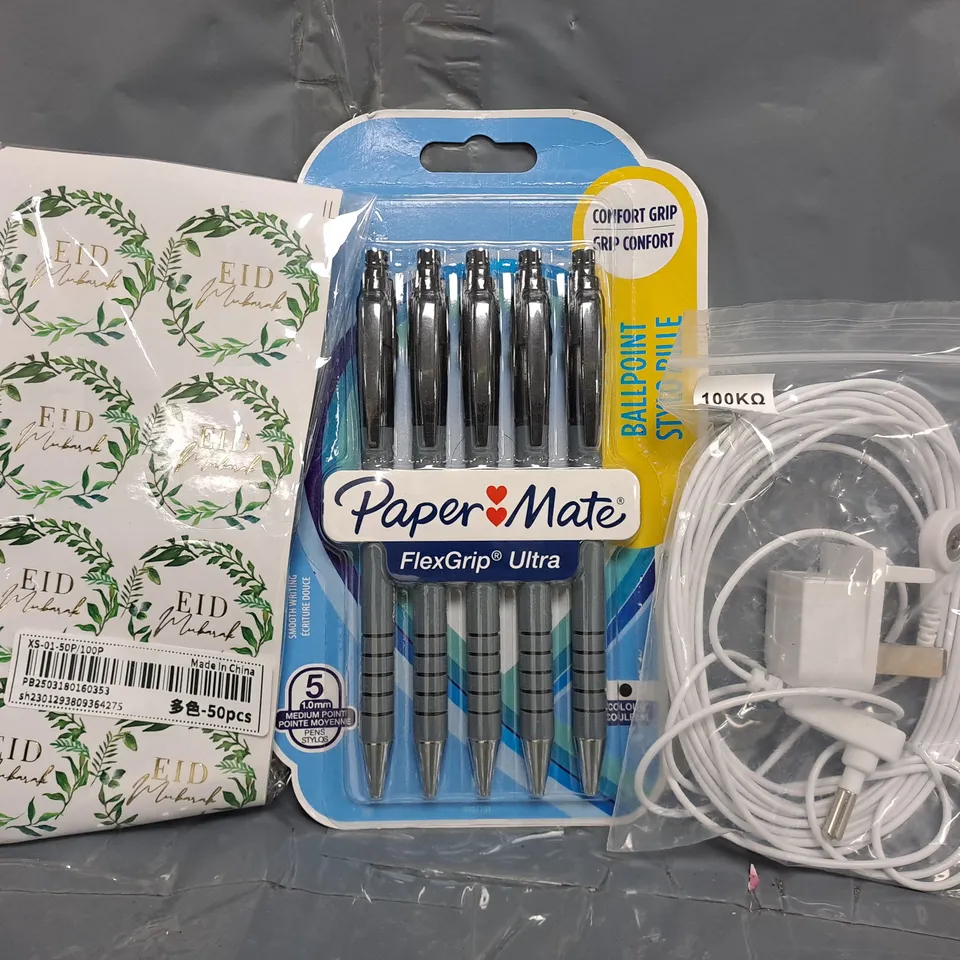 APPROXIMATELY 10 ASSORTED HOUSEHOLD ITEMS TO INCLUDE PAPER MATE PENS, ETC