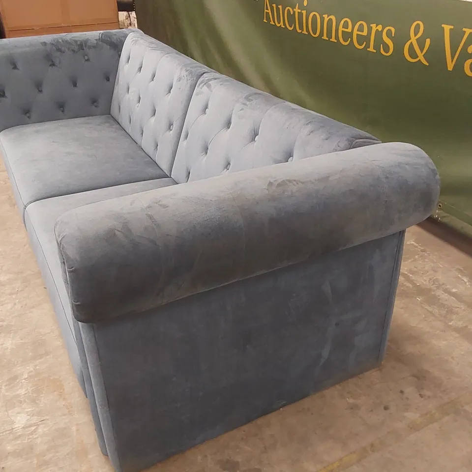 DESIGNER LARGE VELVET SOFA BED - TEAL