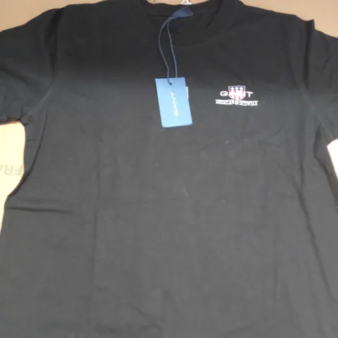BLACK GANT LOGO T-SHIRT SIZE M