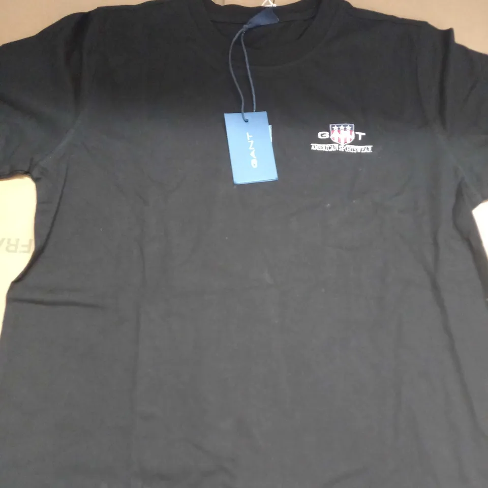 BLACK GANT LOGO T-SHIRT SIZE M