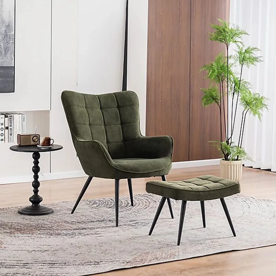 BOXED VERA OCCASIONAL CHAIR - GREEN (1 BOX)