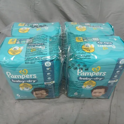 PAMPERS BABY-DRY NAPPIES – SIZE 6 - PACK OF 4 