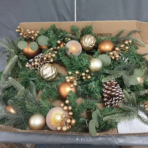 9FT COPPER AND GOLD PRE-LIT GARLAND 