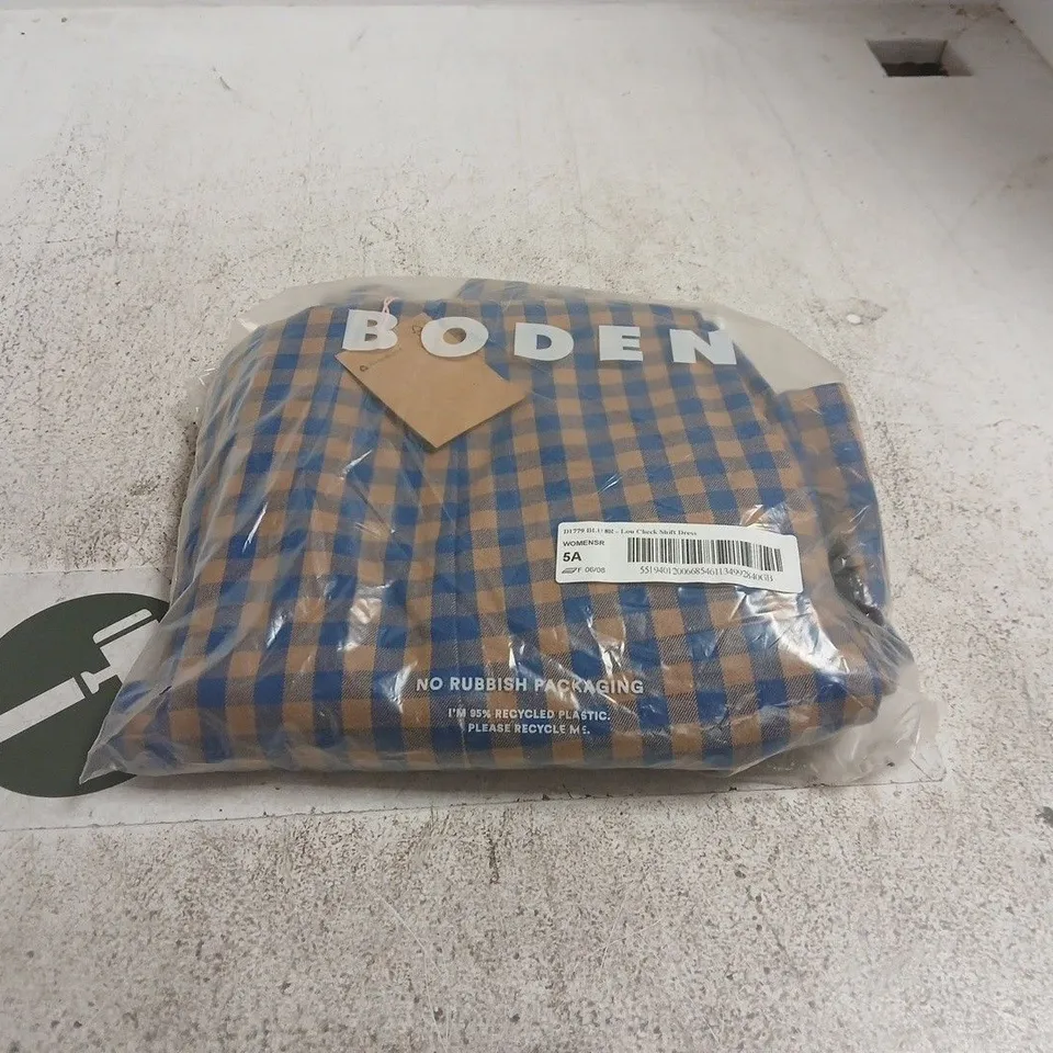 BODEN LOU CHECK SHIFT DRESS SIZE 8R