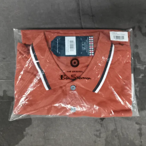 BEN SHERMAN POLO TOP IN ORANGE SIZE XL