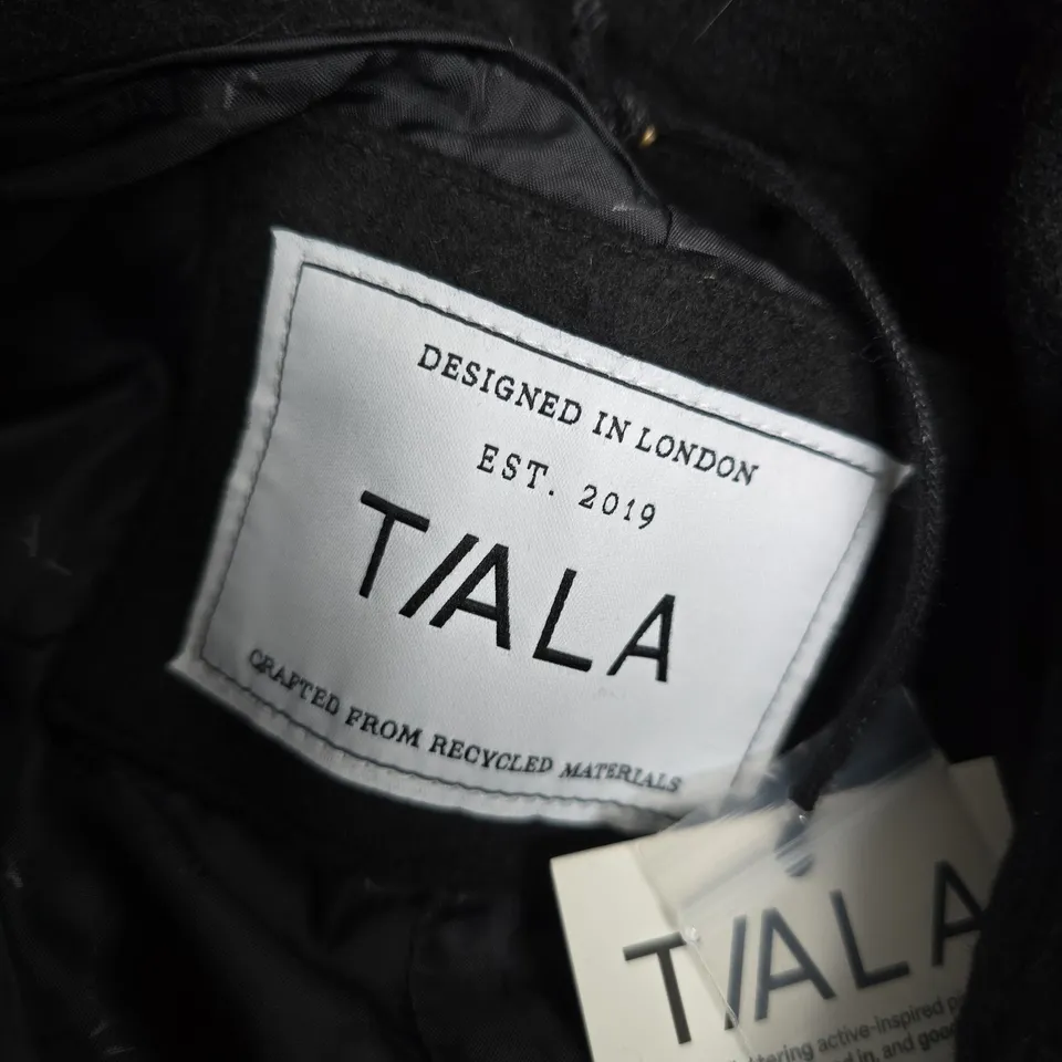 T/ALA WOOL BLEND OVERSIZED OVERCOAT IN TRUE BLACK - MEDIUM