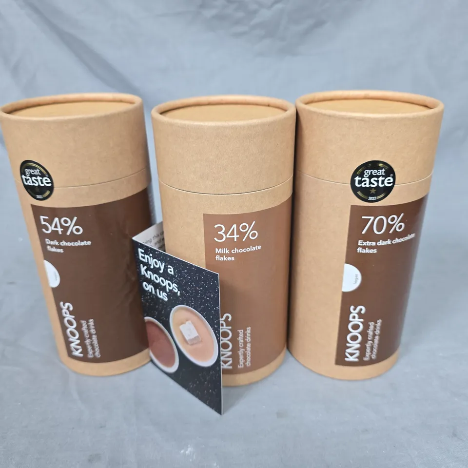 KNOOPS 3-PACK OF CHOCOLATE DRINKS - 34% 54% 70%