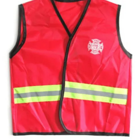 APPROXIMATELY 5 BRAND NEW FIRE RESCUE VEST DRESSING UP COSTUME AND ACCESSORIES