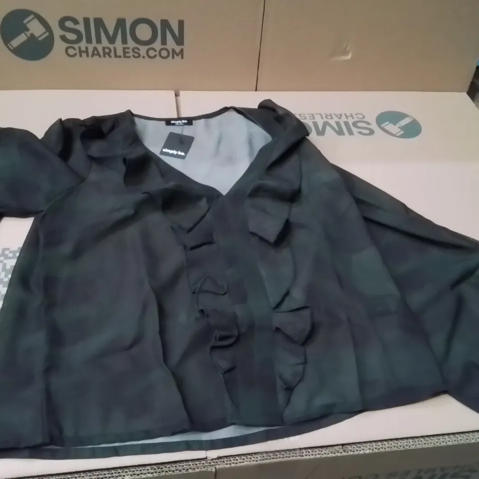 BOXED BRAND NEW APPROXIMATELY 2 SIMPLY BE TIE NECK BLOUSE SIZE 10 KHAKI