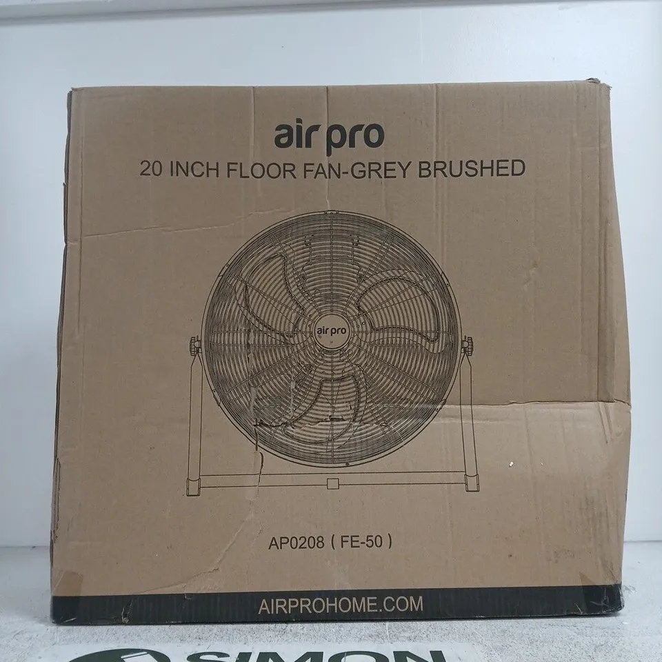 AIRPRO 20-INCH FLOOR FAN – GREY BRUSHED (AP0208)