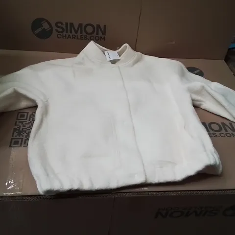 BOXED BRAND NEW APPROXIMATELY 8 SIMPLY BE WOOL BOMBER JACKET WHITE SIZE 18