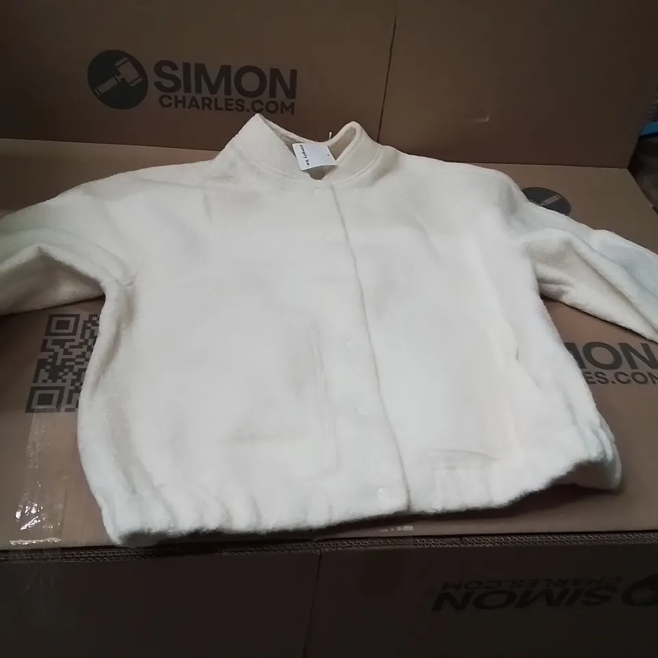 BOXED BRAND NEW APPROXIMATELY 8 SIMPLY BE WOOL BOMBER JACKET WHITE SIZE 18