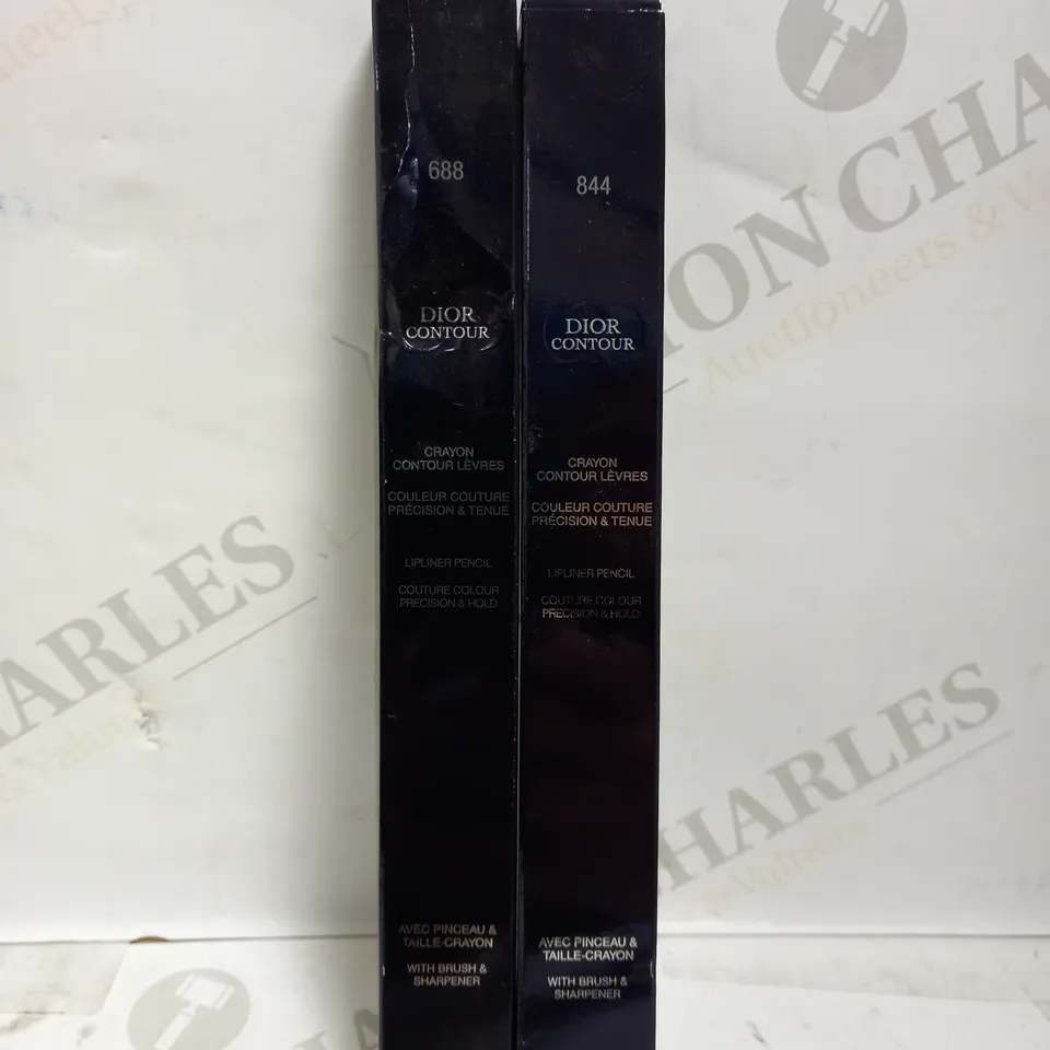 LOT OF 2 ASSORTED DIOR SOURCILS POUDRE POWDER EYEBROW PENCILS - 688 DIORETTE & 844 AUTOMNE