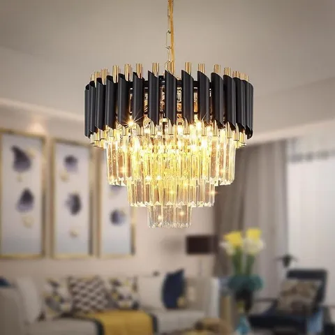 BOXED MODERN CRYSTAL CHANDELIER 3-TIER CHANDELIER CRYSTAL ROUND CHANDELIERS PENDANT LIGHT FOR DINING ROOM BEDROOM LIVING ROOM FOYER FARMHOUSE ( 1 BOX)