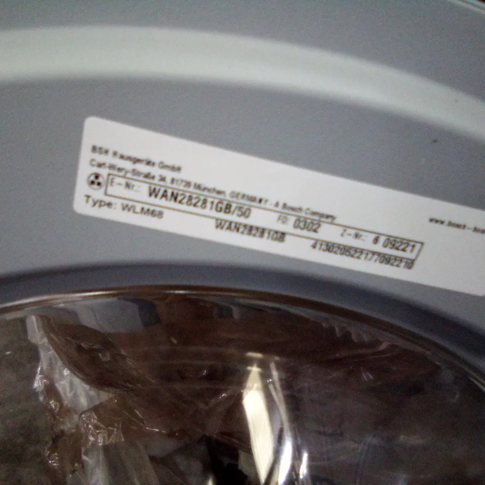 GRADE 1 BOSCH 8KG WASHING MACHINE 1400 SPIN WHITE WAN28281GB