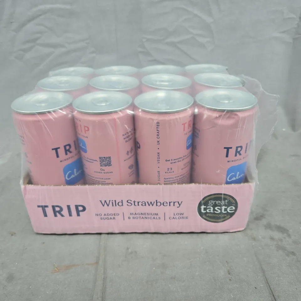 TRIP WILD STRAWBERRY CANNED SOFT DRINKS – 12-PACK